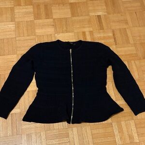 Ted Baker Black Zippered Knit Jacket
